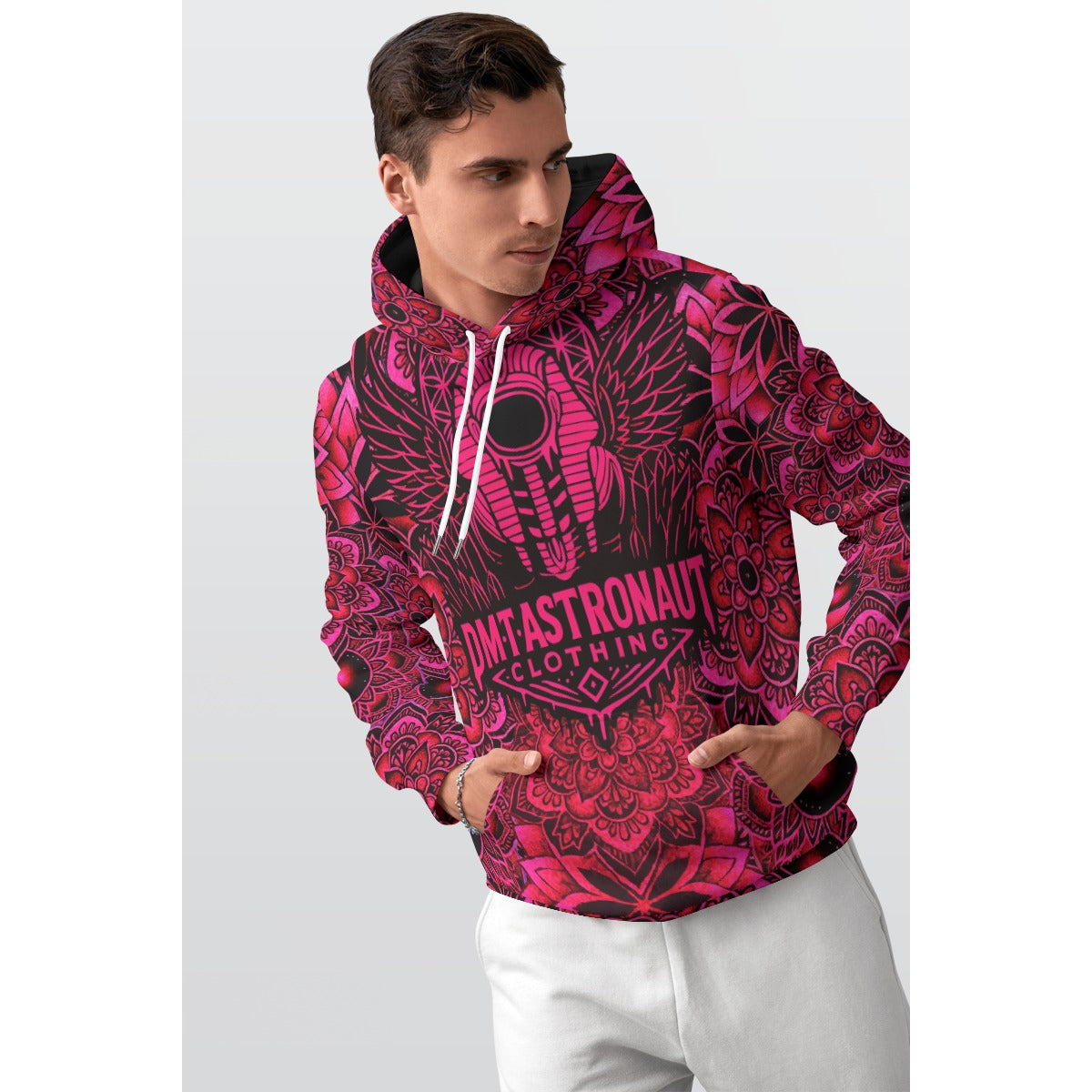 Fluro Rose Red Mandala Hoodie (Limited)