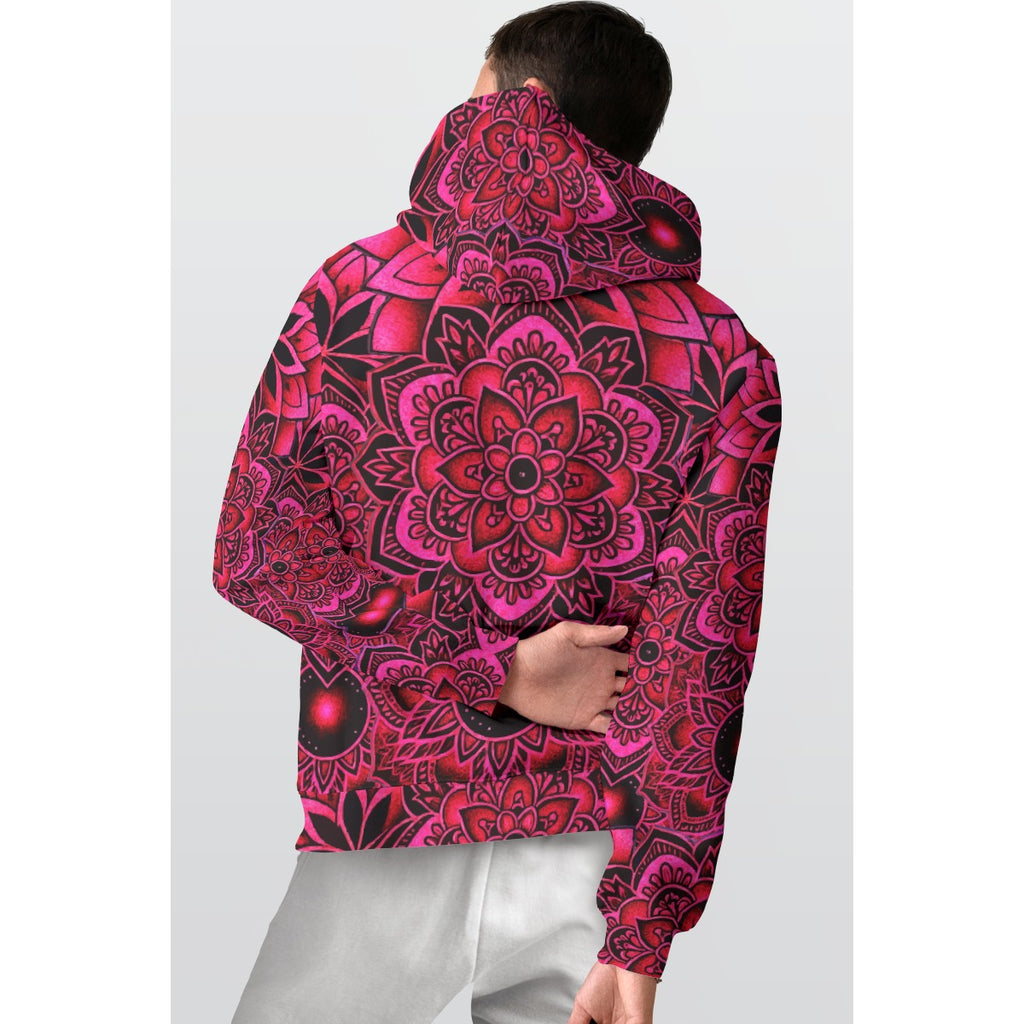 Fluro Rose Red Mandala Hoodie (Limited)