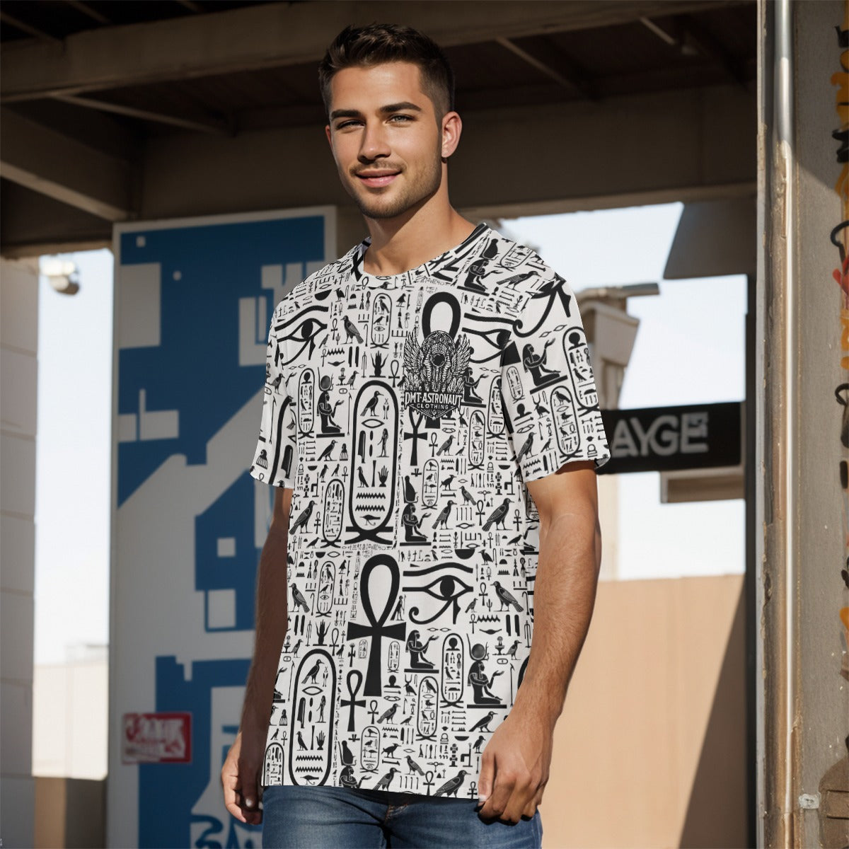 DMT Astronaut Hieroglyphic White Shirt