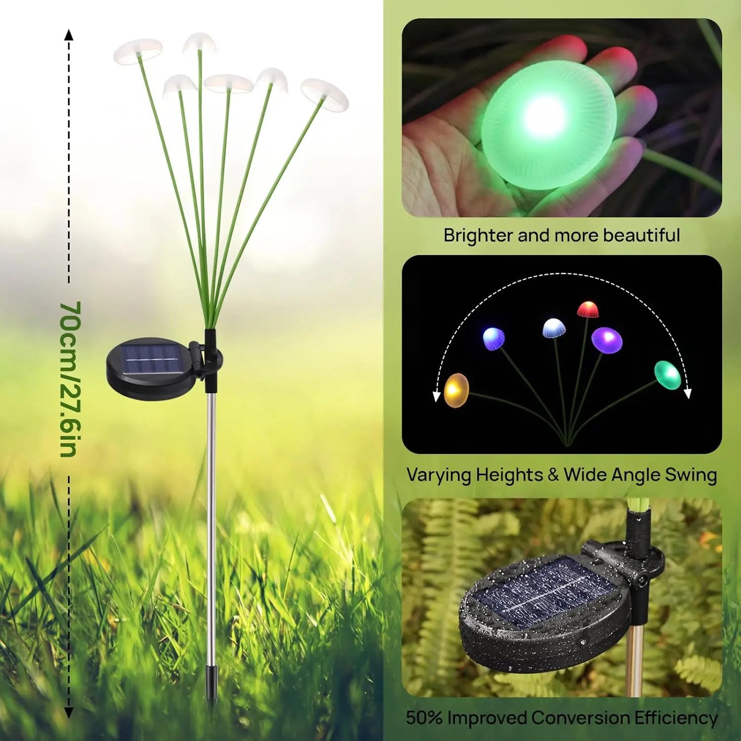 Waterproof Solar Mushroom Garden Lights Campsite Outdoors