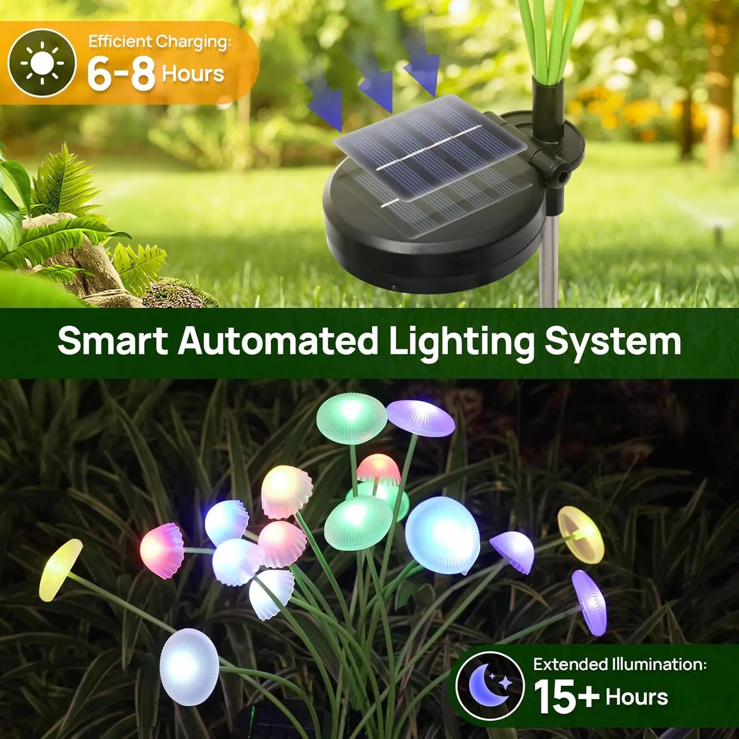 Waterproof Solar Mushroom Garden Lights Campsite Outdoors