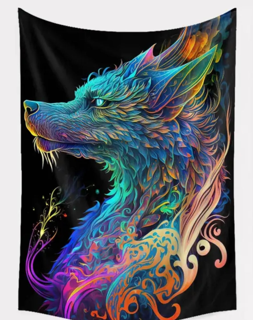 UV Reactive Animal Tapestry