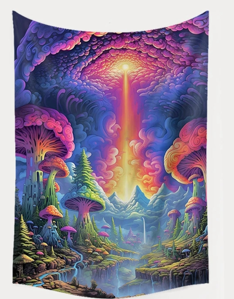 Psychedelic Tapestry Magic Mushroom