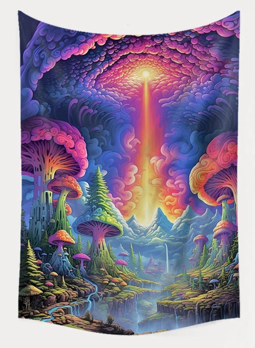 Psychedelic Tapestry Magic Mushroom