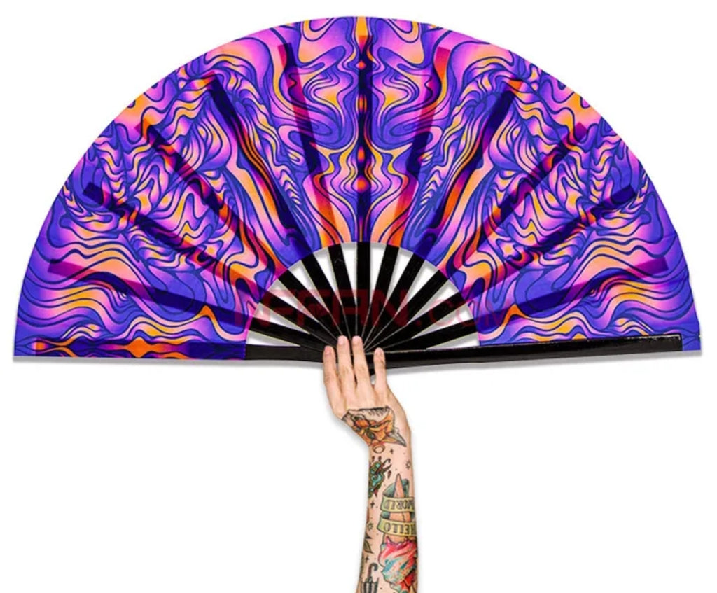 Share Psychedelic Hand Fans Festival UV Reactive Bush Doof Esoteric Rave