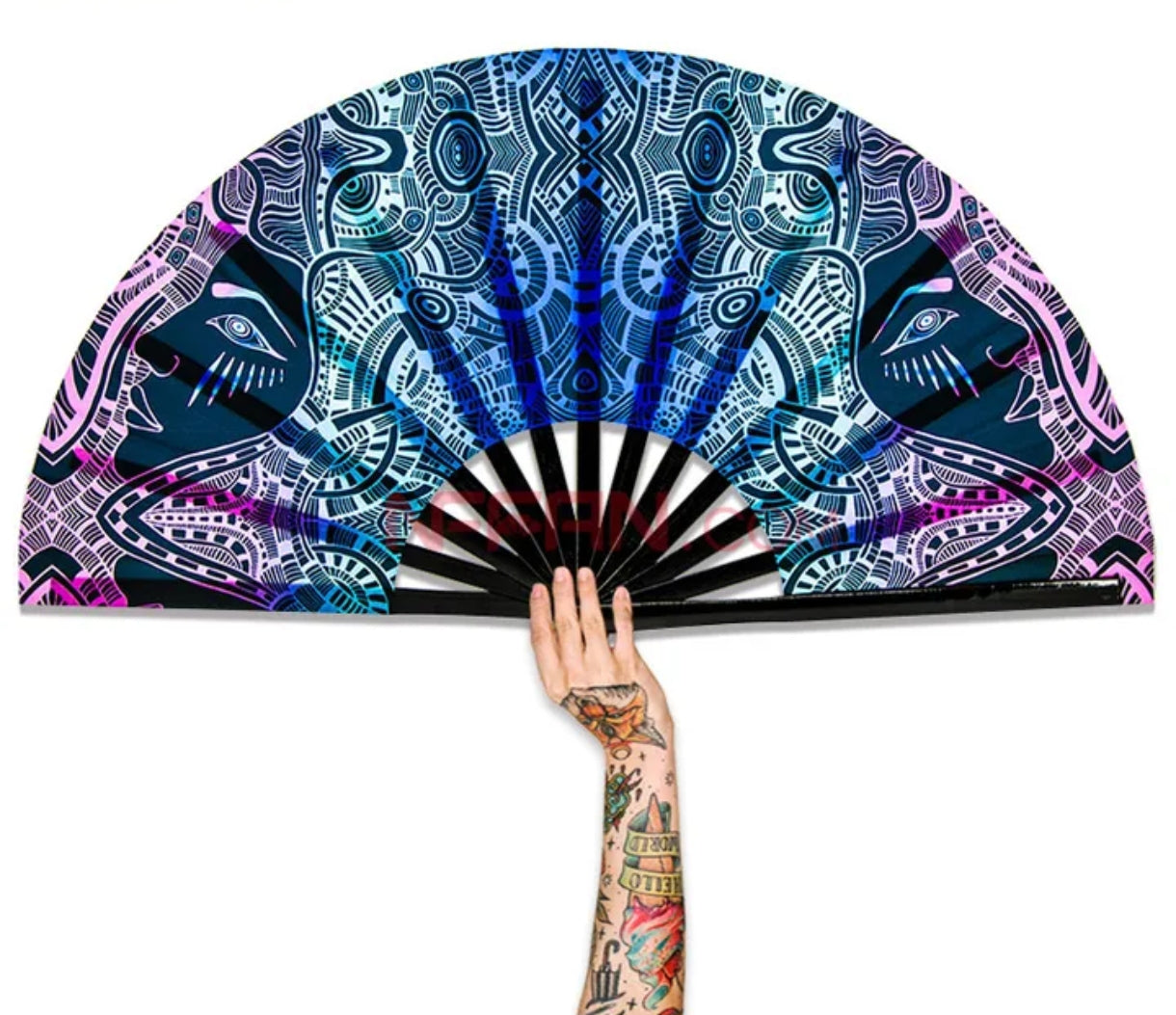Share Psychedelic Hand Fans Festival UV Reactive Bush Doof Esoteric Rave