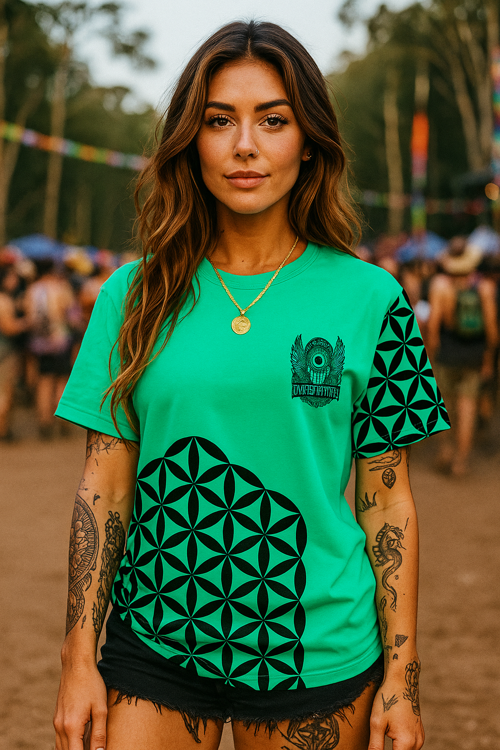 Mint Flower of Life T shirt